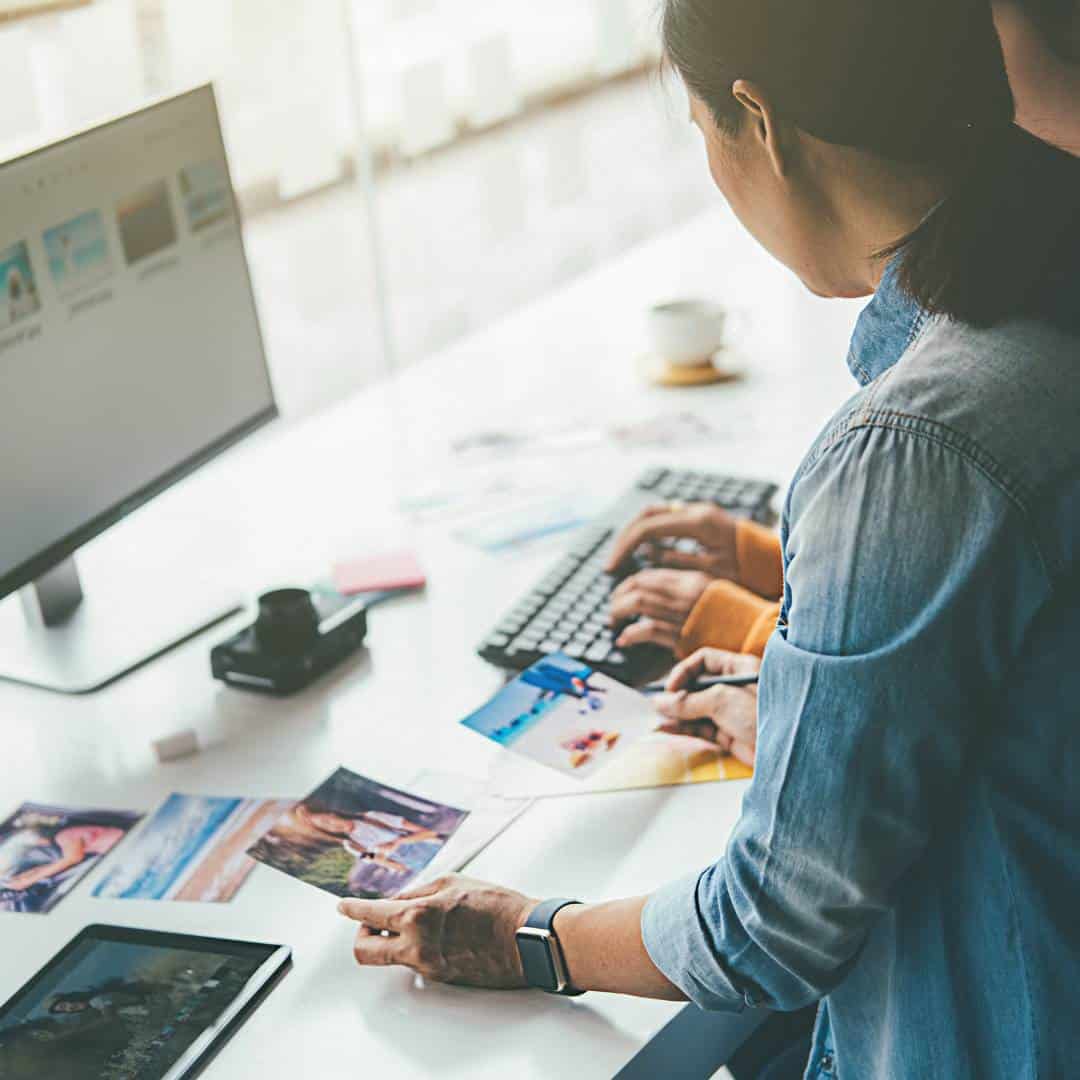 woman on computer