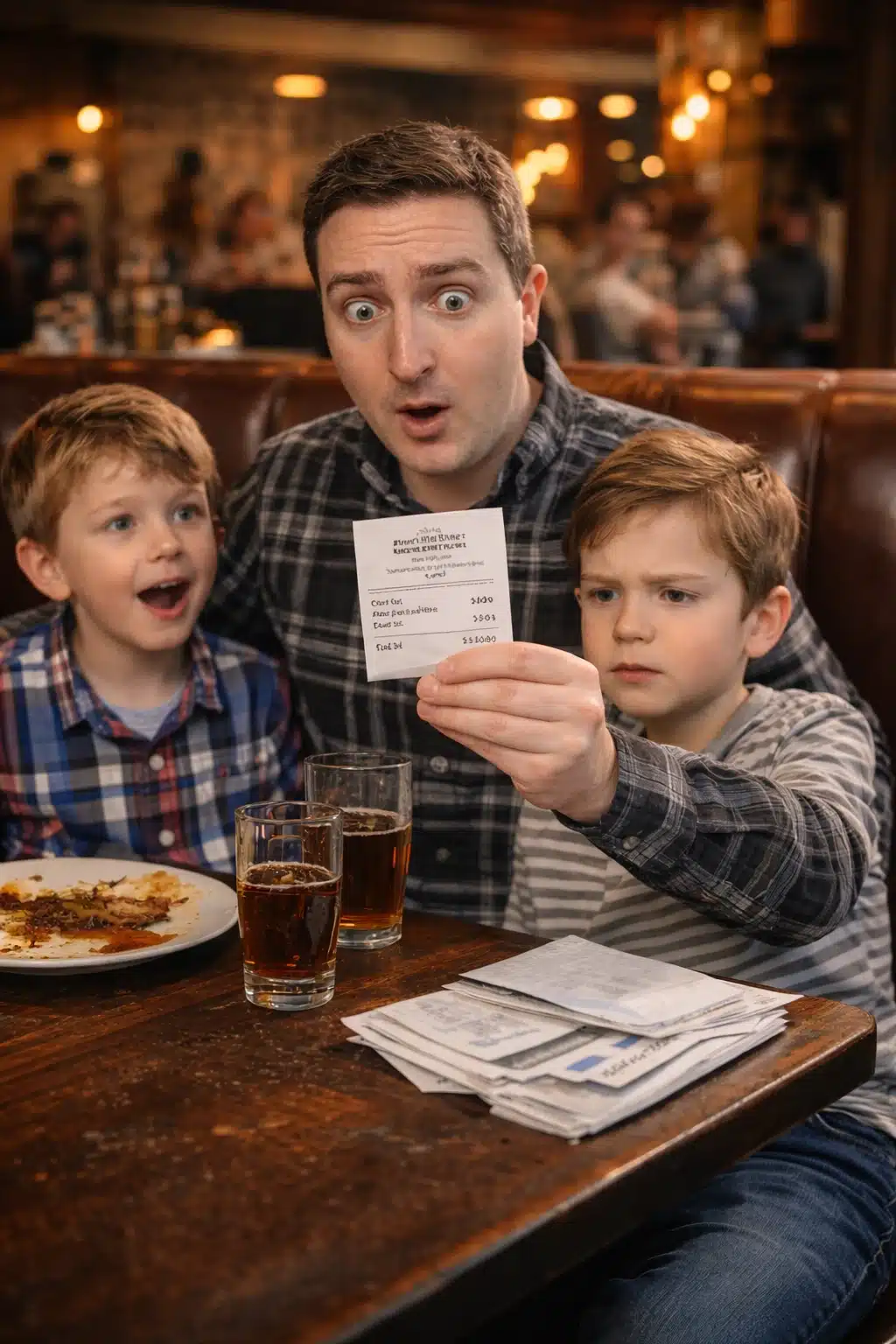 Father reacting to £16 ice cream bill at Liverpool restaurant – lesson about choosing quality over cheap promotional mugs